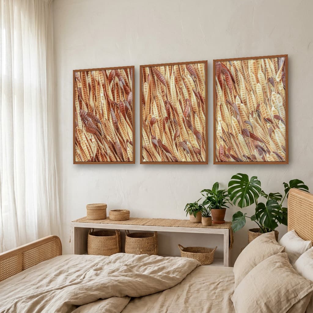 Kit Quadros Decorativos Vagem Desidratada