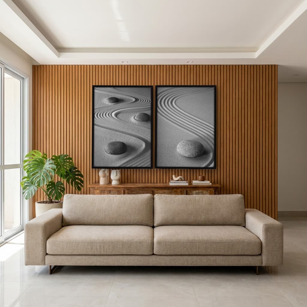 Kit Quadros Decorativos Jardim Zen