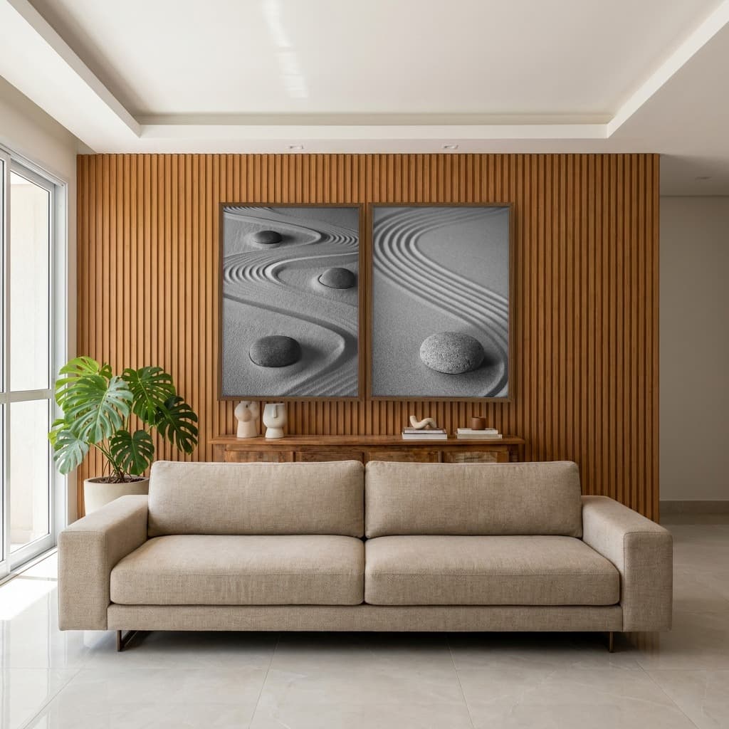 Kit Quadros Decorativos Jardim Zen