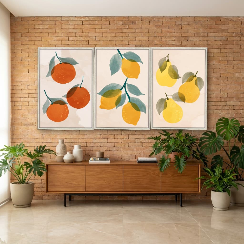 Kit Quadros Decorativos Frutas