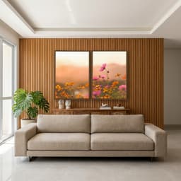 Kit Quadros Decorativos Flor Rosa E Laranja