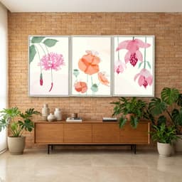 Kit Quadros Decorativos Flora Aquarela