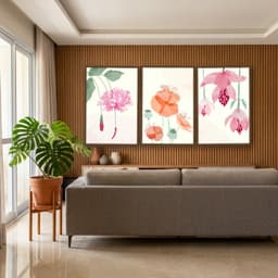 Kit Quadros Decorativos Flora Aquarela