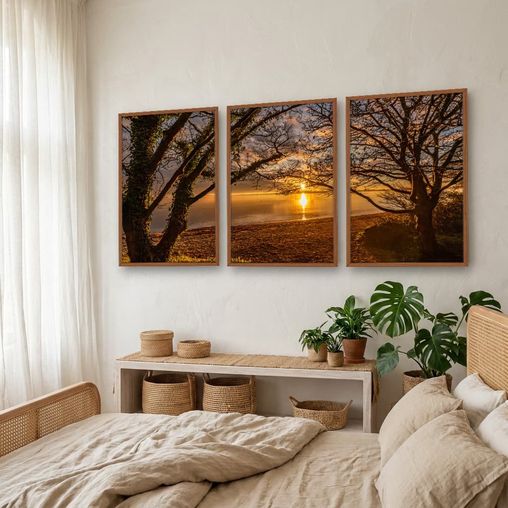 Kit Quadros Decorativos Pôr Do Sol