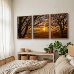 Kit Quadros Decorativos Pôr Do Sol
