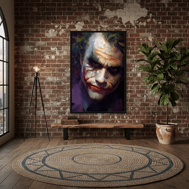 Quadro Rosto Coringa Pintura a Óleo