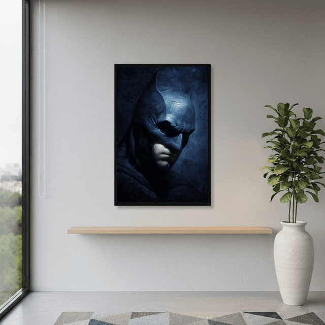 Quadro Rosto Batman Pintura a Óleo