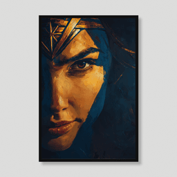 Quadro Rosto Mulher Maravilha Pintura a Óleo